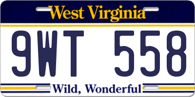 WV license plate 9WT558