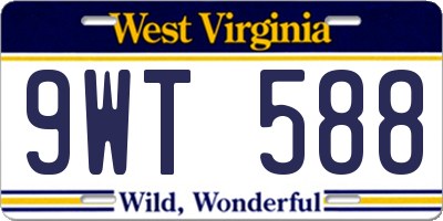 WV license plate 9WT588