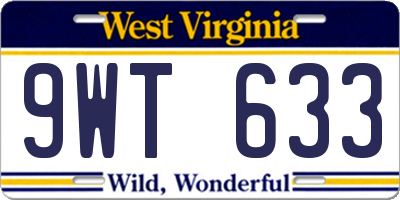 WV license plate 9WT633