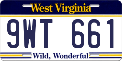 WV license plate 9WT661