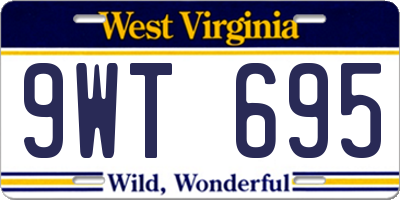 WV license plate 9WT695