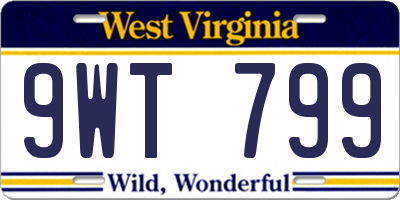 WV license plate 9WT799