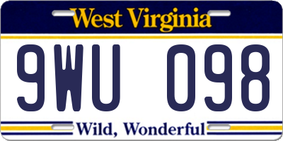 WV license plate 9WU098