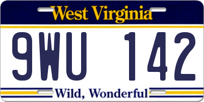 WV license plate 9WU142