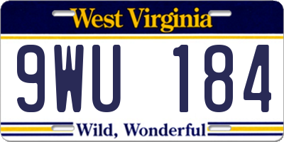 WV license plate 9WU184