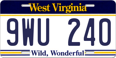 WV license plate 9WU240