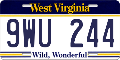 WV license plate 9WU244