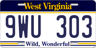 WV license plate 9WU303