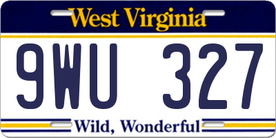 WV license plate 9WU327