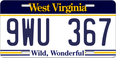 WV license plate 9WU367