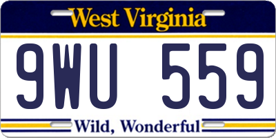 WV license plate 9WU559