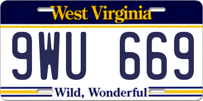 WV license plate 9WU669