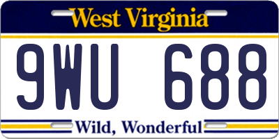 WV license plate 9WU688