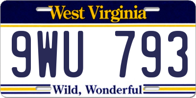 WV license plate 9WU793