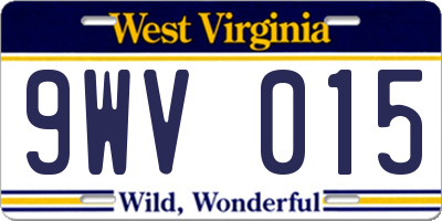 WV license plate 9WV015