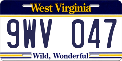 WV license plate 9WV047