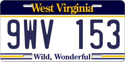 WV license plate 9WV153