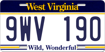 WV license plate 9WV190