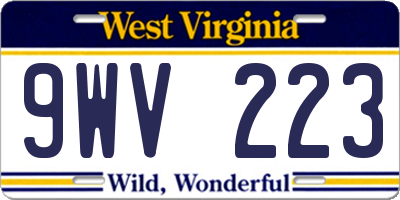 WV license plate 9WV223