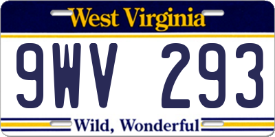 WV license plate 9WV293