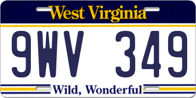 WV license plate 9WV349
