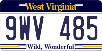 WV license plate 9WV485