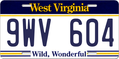 WV license plate 9WV604