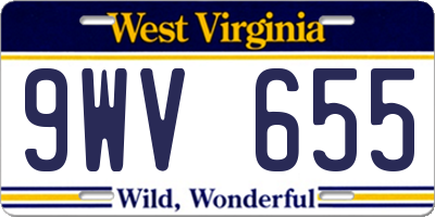 WV license plate 9WV655