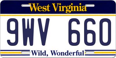 WV license plate 9WV660