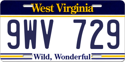 WV license plate 9WV729