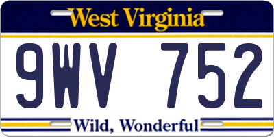 WV license plate 9WV752