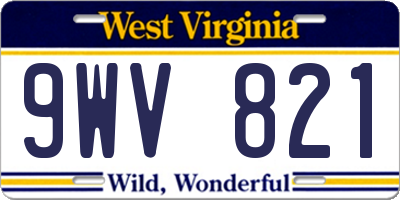 WV license plate 9WV821