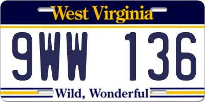 WV license plate 9WW136