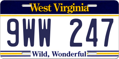 WV license plate 9WW247