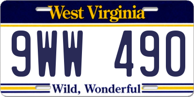 WV license plate 9WW490