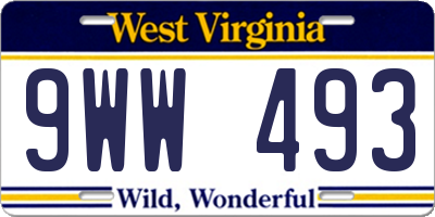 WV license plate 9WW493