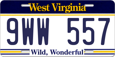 WV license plate 9WW557