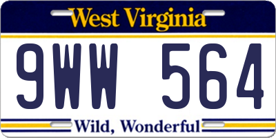 WV license plate 9WW564