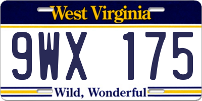 WV license plate 9WX175