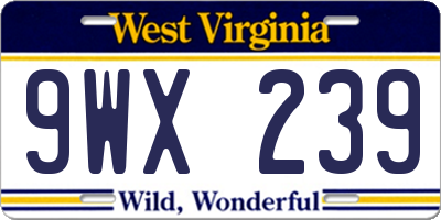 WV license plate 9WX239