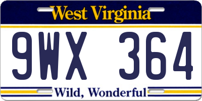 WV license plate 9WX364