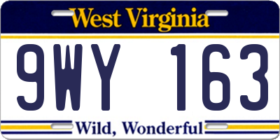 WV license plate 9WY163