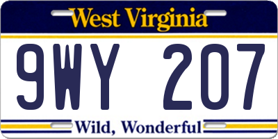 WV license plate 9WY207
