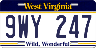 WV license plate 9WY247