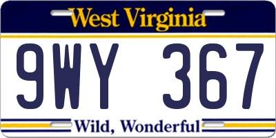 WV license plate 9WY367