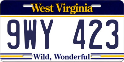 WV license plate 9WY423