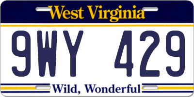 WV license plate 9WY429
