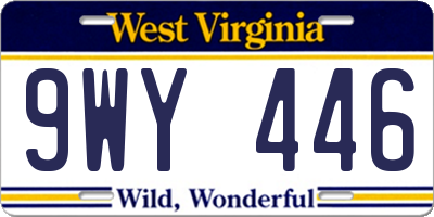 WV license plate 9WY446