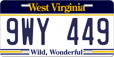 WV license plate 9WY449