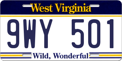 WV license plate 9WY501